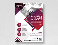 a purple and red business flyer template