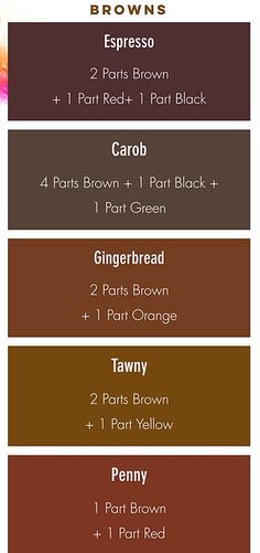 the different shades of brown paint