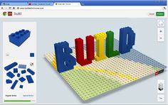 an image of a computer screen with some legos on it and the word build spelled out