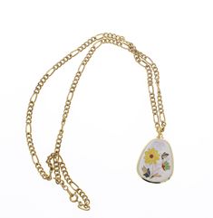 Vintage Enamel Iris Flower Necklace, 24" Gold Chain, sold by each This vintage necklace features a beautifully detailed enamel iris flower pendant, showcasing vivid colors and elegant craftsmanship. Suspended on a delicate 24 inch gold chain, the piece exudes timeless charm and sophistication, perfect for adding a touch of floral elegance to any ensemble. Pendant Dimensions: 40.4mm x 30.1mm (1.59in x 1.18in) Iris Flower, Iris Flowers, Flower Pendant, Flower Necklace, Vintage Necklace, Gold Chain, Gold Chains, Vivid Colors, Jewelry Necklace Pendant