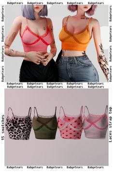 three different types of bras are shown in the same color and size, one is pink