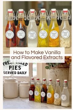 several different types of homemade vanilla syrups and flavored extra - sweetened beverages