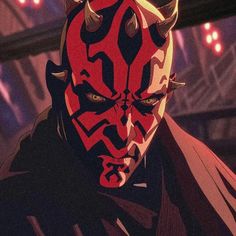 darth vader from star wars the old republic with red and black paint on his face