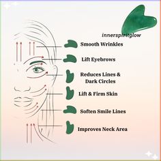 Benefits of Gua Sha | Gua Sha | face massage and exercise #facemassage #guasha #guashaaesthetic #guashatechnique Gua Sha Diagram, Benefits Of Face Massage, Gua Sha Routine For Slim Face, Guasha Massage Faces, Beginner Skincare, Sinus Massage, Face Massages, Eyebrow Lift, Black Glamour