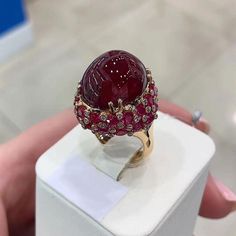 Luxury Oval Ruby Ring 585 Rose Gold for Women Wedding Jewelry Punk Wedding, Ruby Rings, Daily Hairstyles, Rose Gold Metal, 14k Gold Ring, Ruby Ring, Rings For Women, Purple Gold, Metal Stamping