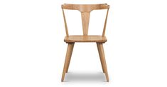 a wooden chair on a white background