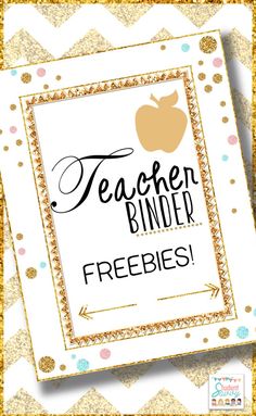 a teacher binder with an apple on it and the words, freebies