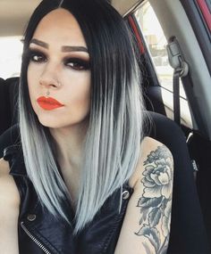 Cool cut & colour Natura Hair, Grey Ombre Hair, Brown Ombre Hair, Hair Color For Women, Short Hair Color, Ombre Hair Color, Grey Hair Color, Hair Design, Colored Hair