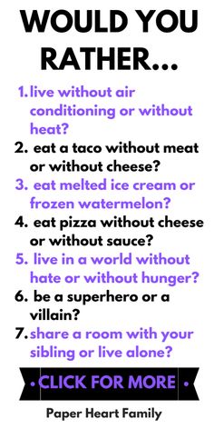 a poster with the words would you rather rather know what to eat for dinner?