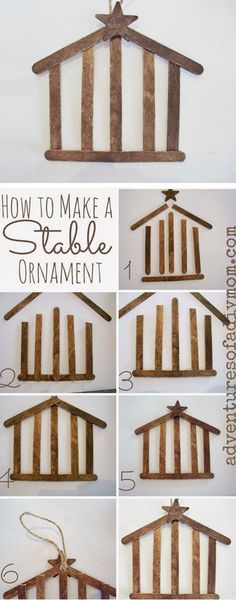 how to make a table ornament out of popsicle sticks and wood strips