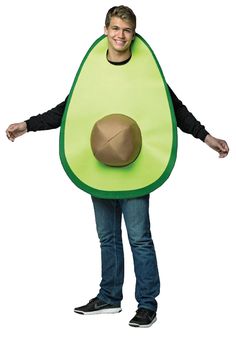 a person wearing an avocado costume