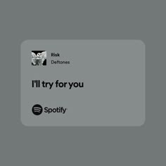 the words i'll try for you and spotify are in black on a gray background