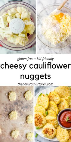 cheesey cauliflower nuggets with text overlay