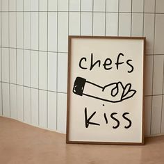 " " Art - Temu France Kitchen Wall Prints, Kiss Artwork, White Packaging, Kiss Art, Cream Art, Chefs Kiss, Kitchen Posters, Classroom Walls, Tea Art