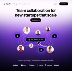 the team collaboration for new startups that scale is displayed in this screenshote