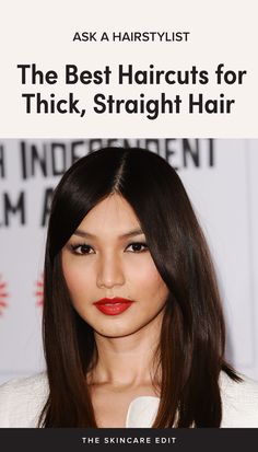 Ask a Hairstylist: The Best Haircuts for Thick, Straight Hair Layered Thick Straight Hair, Asian Lob Haircut Straight, Straight Thick Haircut, Straight Hairstyles Thick Hair, Haircuts For Straight Asian Hair, Haircut For Very Straight Hair, Long Haircuts Asian, Top Heavy Haircuts, Haircut For Straight Flat Hair