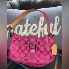 Beautiful Pink Coach Mini Bag. Some Minor Wear Around The Bottom As It Is Pre-Loved. Still So Beautiful. Measurement: 8” X 4.5” Coach Mini Bag, Bags Coach, Mini Bags, So Beautiful, Coach Bags, Mini Bag, Hot Pink, Bag Lady, Pink