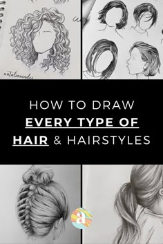 how to draw every type of hair and hairstyles in 3 easy steps for beginners