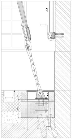 an architectural drawing of a stair case