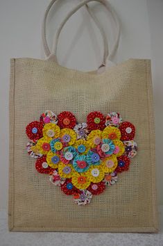 a bag that has some flowers on it