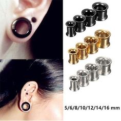 an assortment of different types of ear piercings