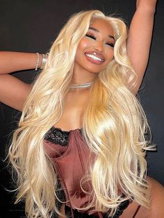 Blond Color, Blonde Body Wave, Braided Hairstyles For Black Women Cornrows, 613 Blonde, Mom Hairstyles, Hot Hair Styles, Body Wave Wig, Braided Hairstyles For Black Women, Front Lace Wigs Human Hair