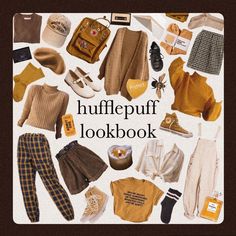 claire (she/her) & 17 on Instagram: “a little hufflepuff lookbook!! 💛🖤 is anyone else here a hufflepuff? (all pictures found on pinterest)” Hufflepuff Lookbook, Academia Aesthetic Outfit, Harry Potter Outfits, Aesthetic Outfits, Outfits Aesthetic, All Pictures