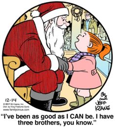 Circus Christmas, Family Circus Cartoon, Family Circus Comics, Christmas Funnies, I Love Family, Christmas Comics, Sunday Funnies, Dennis The Menace, Holiday Graphics