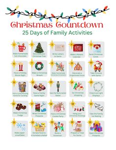 the christmas count down poster is shown