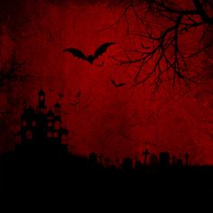 an image of a spooky halloween scene with bats