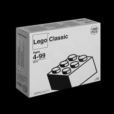 the lego classic brick box is shown in black and white