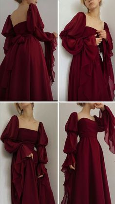 Gaun Koktail, Burgundy Prom, Prom Dress Evening, Cute Dress Outfits, Fancy Dresses Long, Modest Dresses Casual, Fashion Drawing Dresses, Burgundy Prom Dress, Long Sleeve Evening Dresses