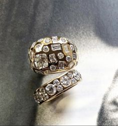 Chunky Diamond Rings, Eclectic Rings, Unusual Engagement Rings, Future Engagement Rings, Rings Unique, Dope Jewelry, Dream Engagement Rings, Stacked Jewelry, Jewelry Lookbook