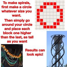 the instructions for making spirals in minecraft