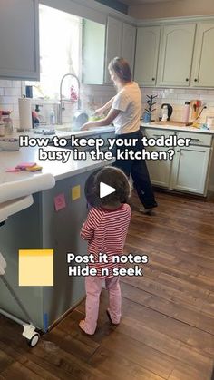 3.3M views · 162K reactions | How to keep your little one busy in the kitchen? Try this easy activity! 

All you need is some post it notes! 

We love cooking together, but sometimes my daughter wants to play and this is great way to play together while i can still get things done around the kitchen! 

Save this for next time you need a fun idea & send it to a friend! ✨

#toddleractivities #toddler #fun | Lily b Coco - Silly Miss Lily | Nick Gallant · My Best Friend (Instrumental) Contact Paper Crafts, Kitchen Activities, Wood Cabin, Easy Toddler Activities, Grandparenting, Craft Sticks, Easy Toddler, Wall Cabinets, Weather Activities