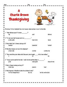 a charlie brown thanksgiving worksheet