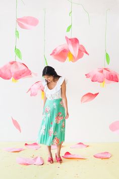 Hanging Paper Flowers, Fashion Show Party, Oh Happy Day, Paper Flower Backdrop, Seamless Paper, Tea Party Garden, Giant Paper Flowers, Giant Flowers, Garden Theme