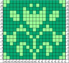 a cross stitch chart with green squares