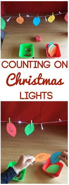 counting on christmas lights is an easy activity for toddlers to practice counting with their hands