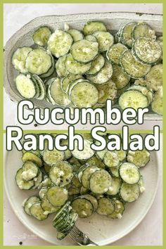 Crispy fresh cucumbers and onions bathed in creamy Ranch dressing come together for this super simple crunchy Cucumber Ranch Salad. It doesn’t get any easier than this to make a refreshing and crisp simple salad. Only 3 Ingredients! Cucumber Recipes Ranch, Cucumber Salad No Vinegar, Creamy Ranch Cucumber Salad, Cucumber And Ranch Seasoning, Cucumber Salad With Ranch Packet, Cucumber Salad With Ranch Dressing, Cucumber With Ranch Seasoning, Cucumber Ranch Seasoning, Cucumber Salad Ranch