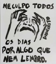 a black and white drawing of a man's face with words written in spanish