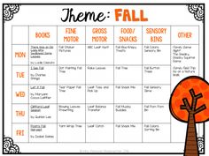 an orange tree with the words, theme fall and other things to do on it