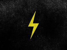 a yellow lightning bolt on a black background