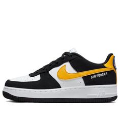 Kids Nike Air Force 1 Low GS Athletic Club Sneakers/Shoes Sporty Yellow Nike Air Force 1 For Streetwear, Yellow Nike Air Force 1 For Streetwear, Air Force 1 Black Swoosh, Yellow Low-top Nike Air Force 1, Black Nike Air Force 1 Low-top Breathable, Nike Force 1, Air Jordans Women, Vapour Max Nike, Nike Sacai