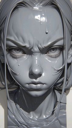 a drawing of a woman with tears on her face