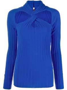 Versace Outfit, Roll Neck, Knit Jumper, Blue Sweaters, Sweater Jacket, Turtleneck Sweater, Sweater Outfits, Ribbed Knit