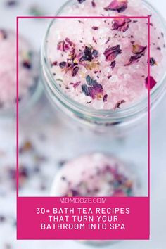 30+ Bath Tea Recipes That Turn Your Bathroom Into Spa Bath Shots Diy, Foot Bath Recipes, Bathsalt Diy Recipe, Bath Tea Bags Diy Recipes, Diy Bath Tea Recipes, Bath Tea Bags Diy, Herbal Bath Recipes, Bath Tea Recipe, Homemade Bath Salts Recipe