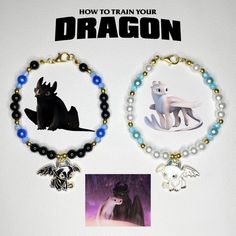 How To Train Your Dragon Bracelet, Httyd Bracelet, Matching Character Bracelets, Matching Bracelets Ideas, Girly Bracelets, Matching Couple Bracelets, Bff Jewelry, Friendship Bracelets With Beads, Dragon Bracelet