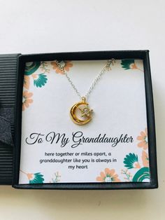 Granddaughter Gift, Granddaughter Necklace, Gift for Grandchild, Granddaughter Jewelry, Birthday Gift, Moon and Star NecklaceThe love for Granddaughter is forever. Show your love for your Grandddaughter with this beautiful piece. This elegant piece is designed to shine and make your Granddaughter feel like the princess she really is. This Crescent Moon & Star Necklace in sterling silver, gold is symbolic of female empowerment, making a unique gift for her. This crescent moon necklace is a symbol Granddaughter Jewelry, Moon Star Necklace, Moon And Star Necklace, Granddaughter Necklace, Sparkling Stars, Female Empowerment, Granddaughter Gift, Crescent Moon Necklace, Jewelry Birthday