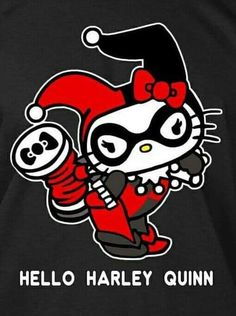 Harley Quinn Cartoon, Harley Quinn Pfp, Hello Kitty Wallpaper Black, Pfp Gangsta, Gangsta Hello Kitty, Harley Quinn Wallpaper, Hello Kitty Painting, Hello Kitty Tattoo, Harley Quinn Tattoo